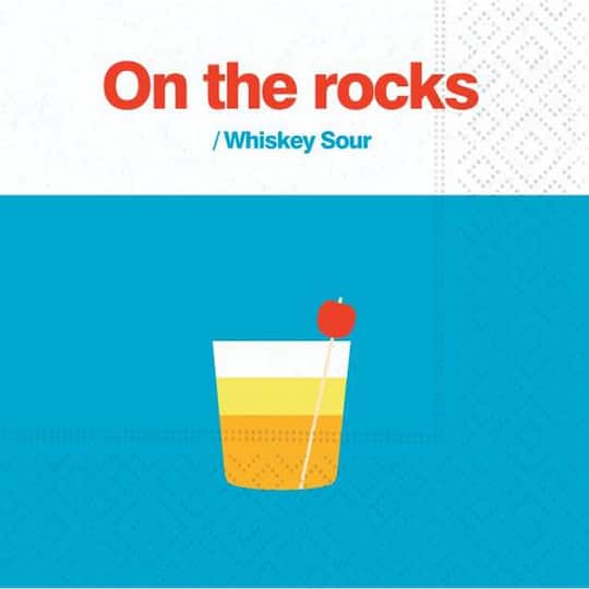 JAM Paper On The Rocks Whiskey Sour Cocktail Napkins, 40ct.